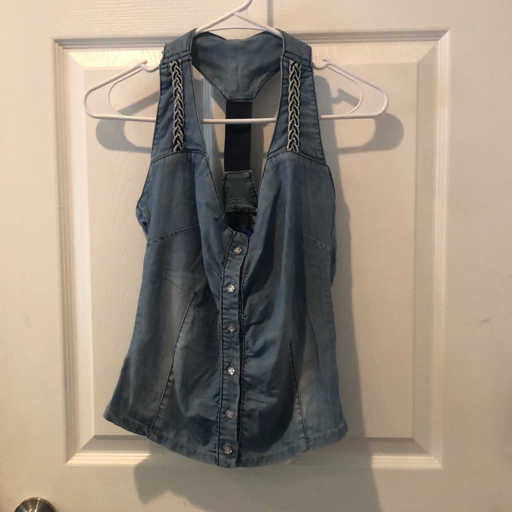 Women’s Denim Tank Top Buttonup